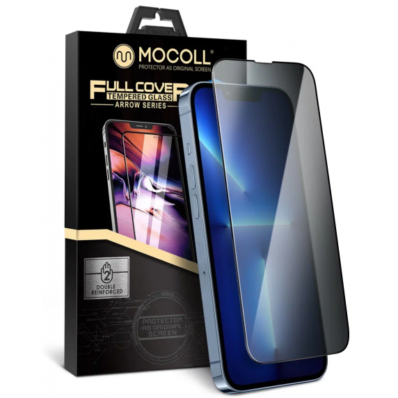 Защитное стекло MOCOLL полноразмерное 2.5D для iPhone 14Plus/13 Pro Max (серия Arrow) приватное