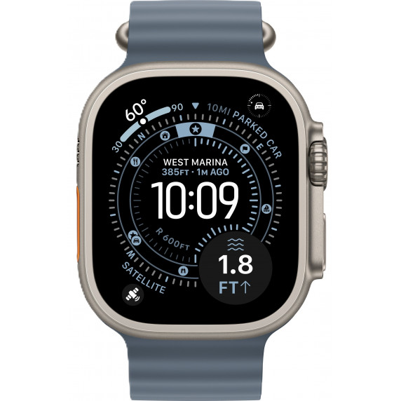 Apple Watch Ultra 3 49mm Ocean Band Anchor Blue / Natural Titanium Case