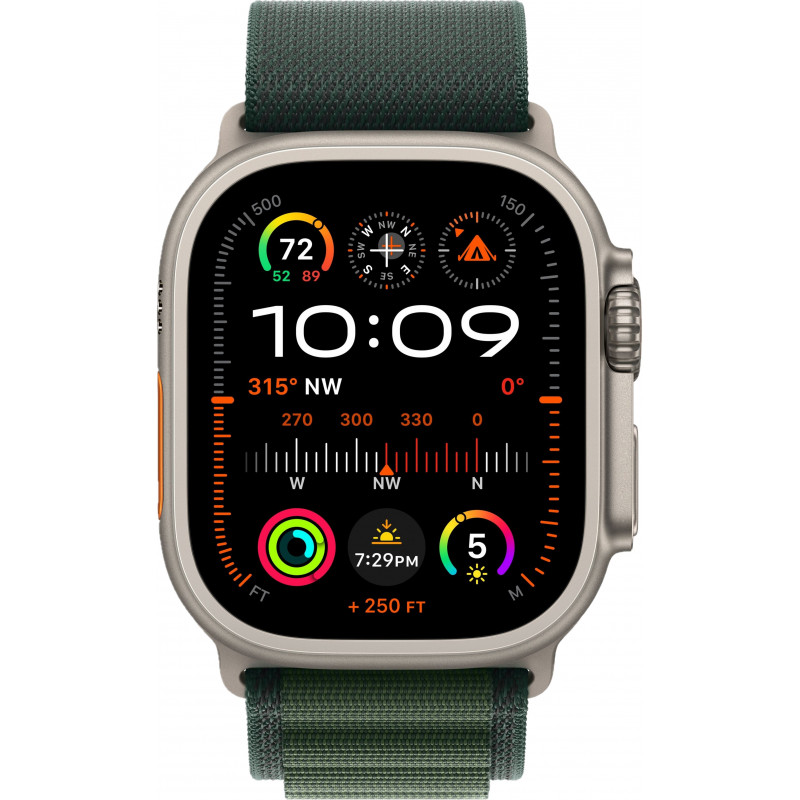 Apple Watch Ultra 2 49mm Alpine Loop Dark Green / Titanium Case